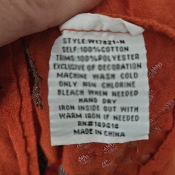 JOHNNY WAS Lucy Artisan Embroidered Blouse In Red Multi. Size XS - Picture 2 of 12